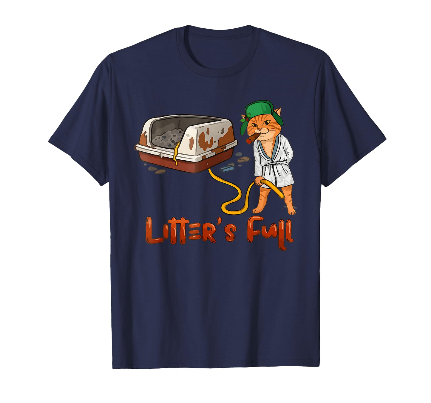 Litter’s Full Funny Cat Lovers Christmas Xmas Grumpy Humor T-Shirt
