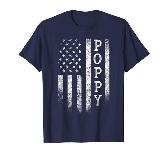 Poppy American Flag Poppy Gifts Patriotic Father's Day T-Shirt