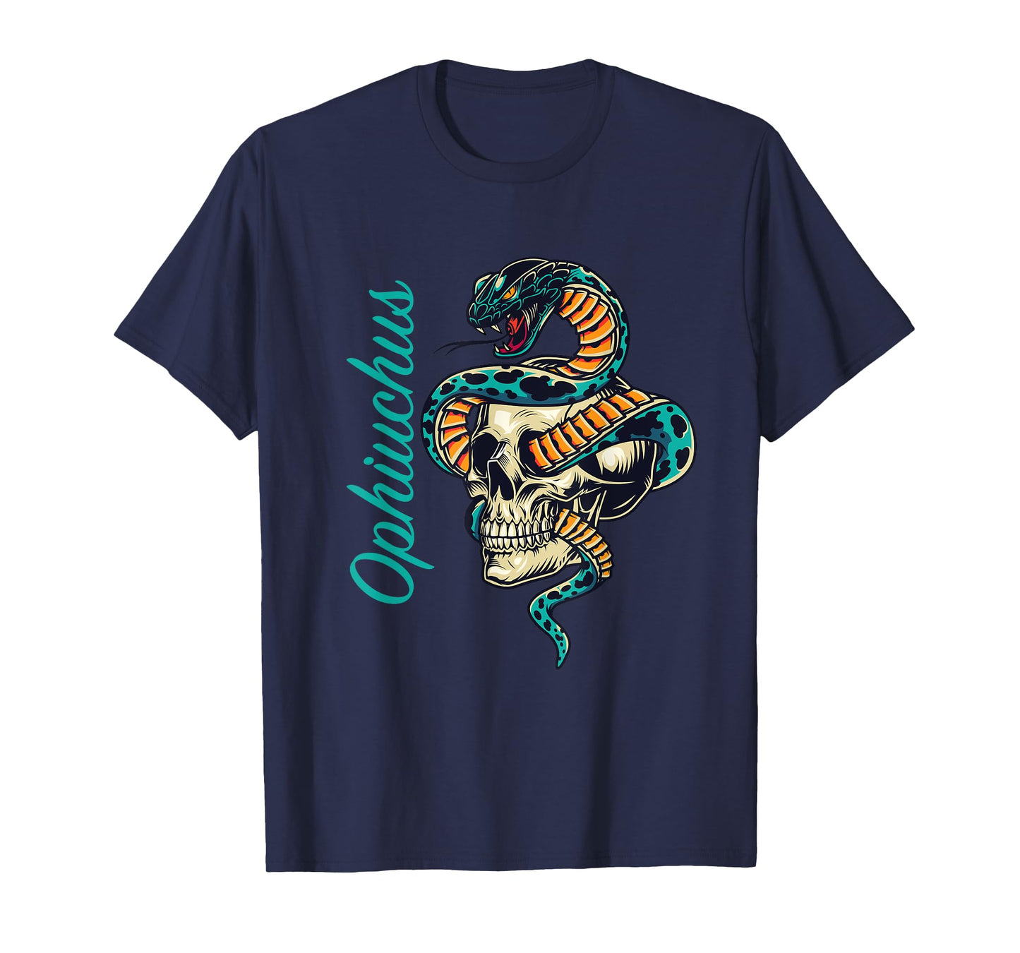 Ophiuchus Zodiac Star Sign The Snake Bearer Horoscope Skull T-Shirt