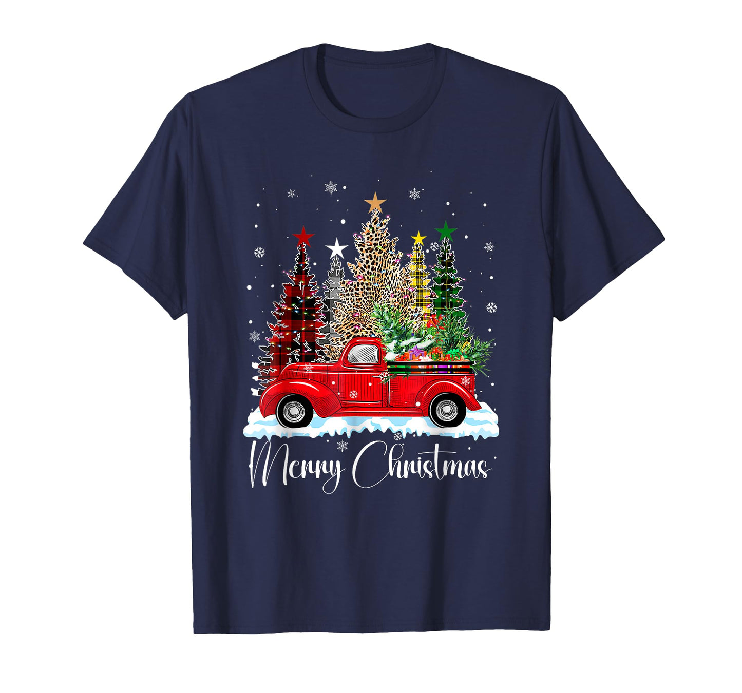 Vintage Merry Christmas Red Truck Old Fashioned Christmas T-Shirt