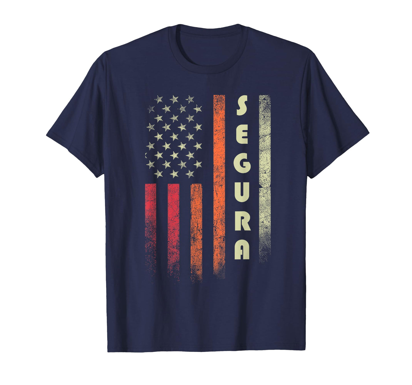 SEGURA Surname Funny Retro Vintage Birthday American Flag T-Shirt