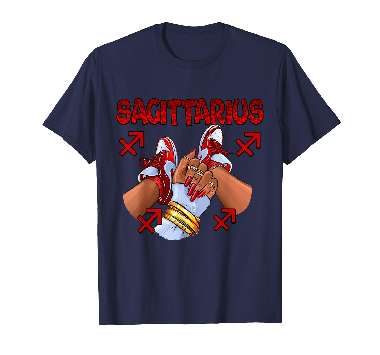Sagittarius Queen Birthday Women Sneakers Zodiac Sign Bday T-Shirt
