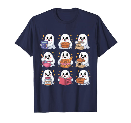 Cute Ghosts Cooking Sourdough Bread Homemaker Baking Baker T-Shirt