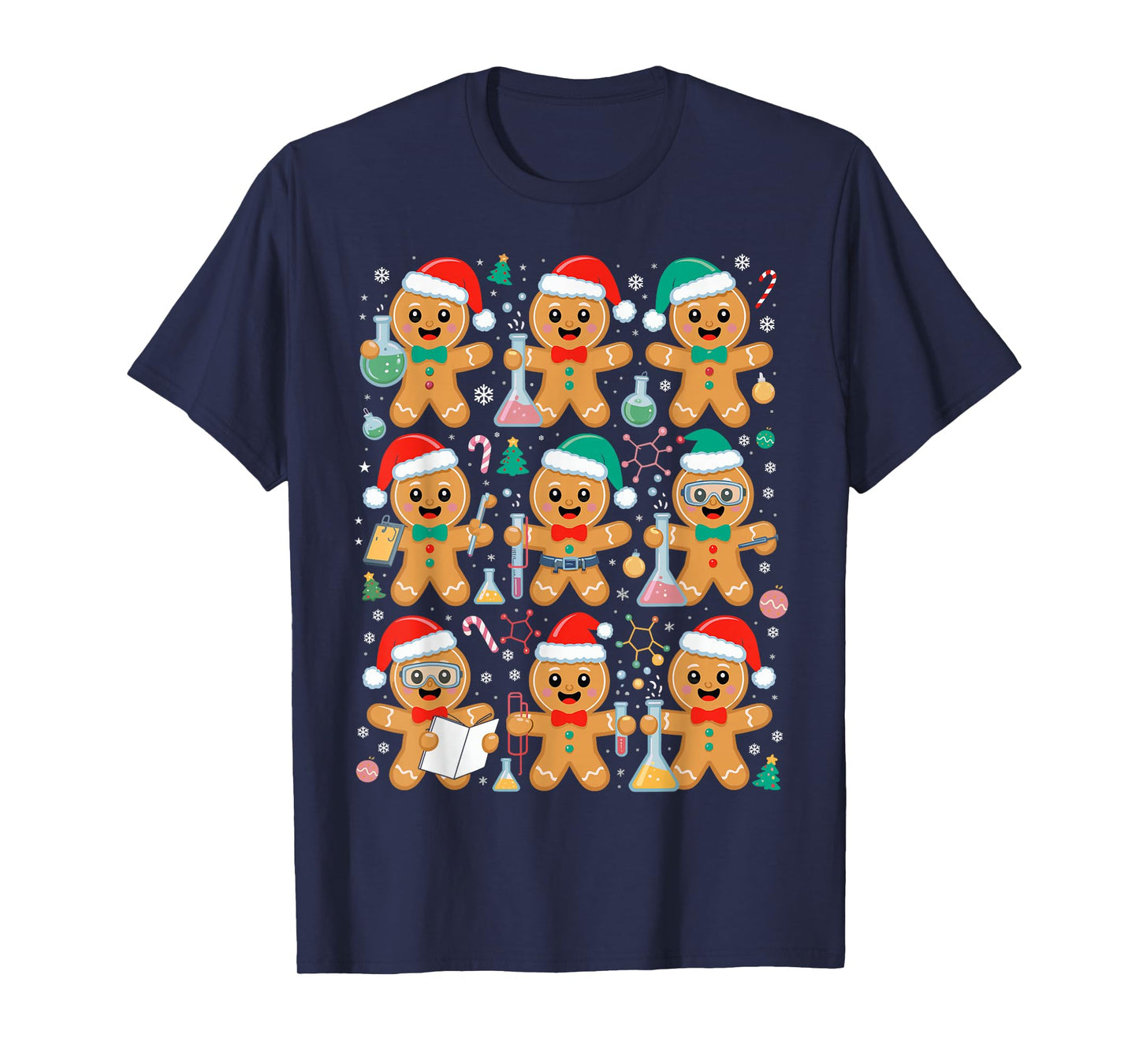 Christmas Science Chemistry Teacher Gingerbread Laboratory T-Shirt