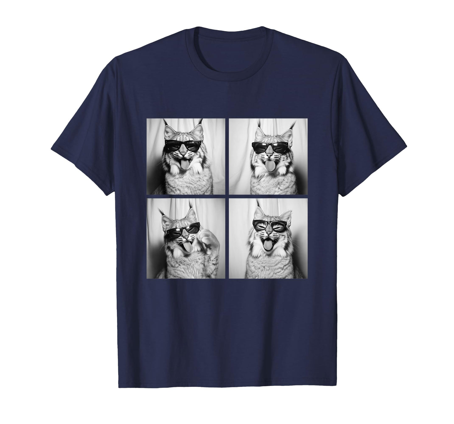 Funny Bobcats with Sunglasses Cool Lynx Animals Humor Meme T-Shirt