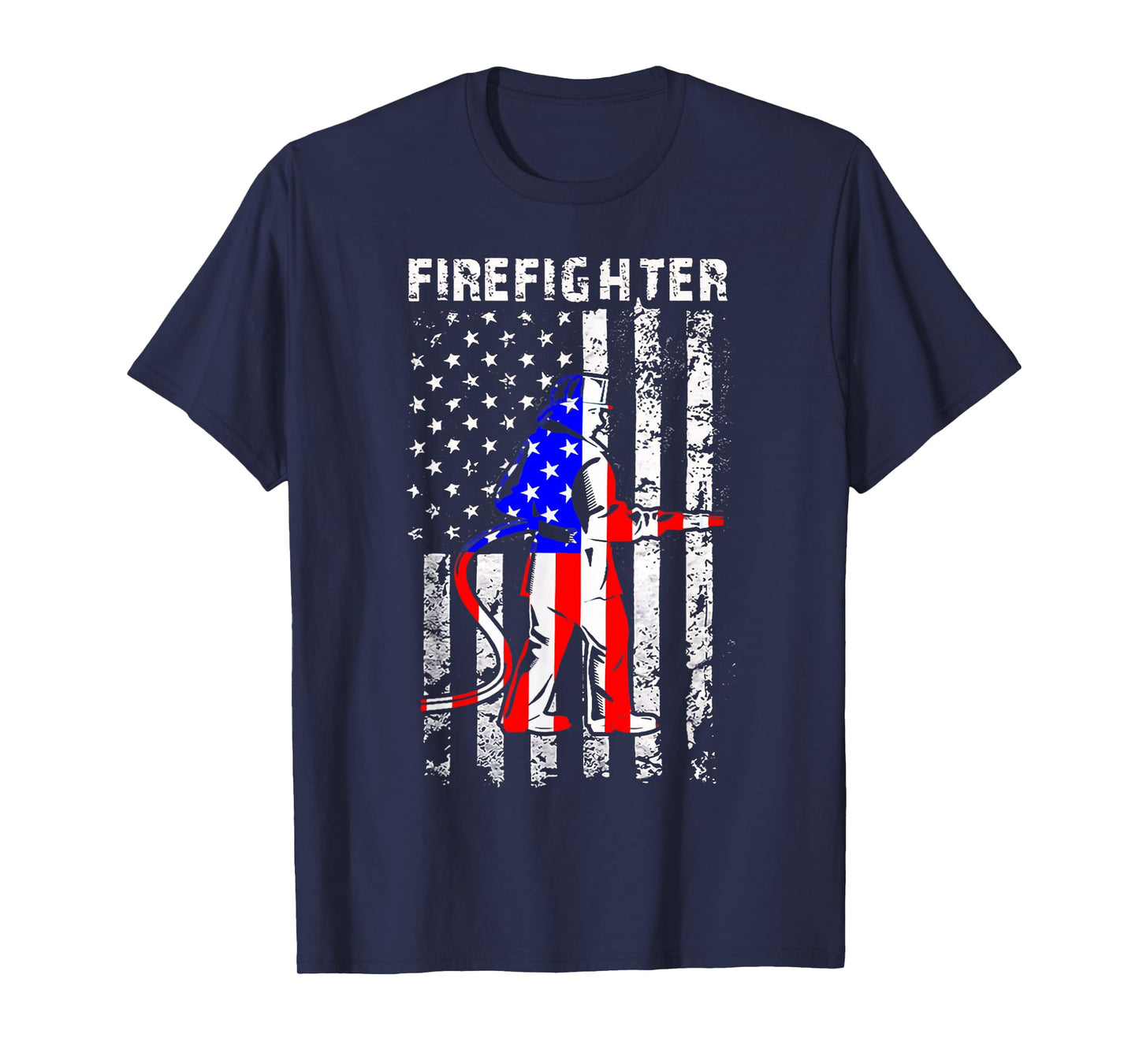 Firefighter American Flag Patriotic Firefighter Gifts Women Men T-Shirt