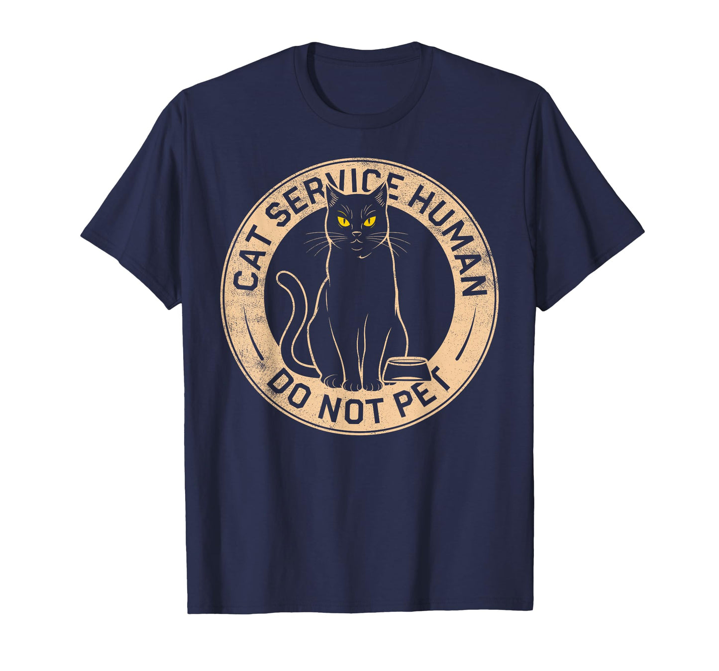 Cute Introvert Cat Service Human Do Not Pet Funny Cat Joke T-Shirt