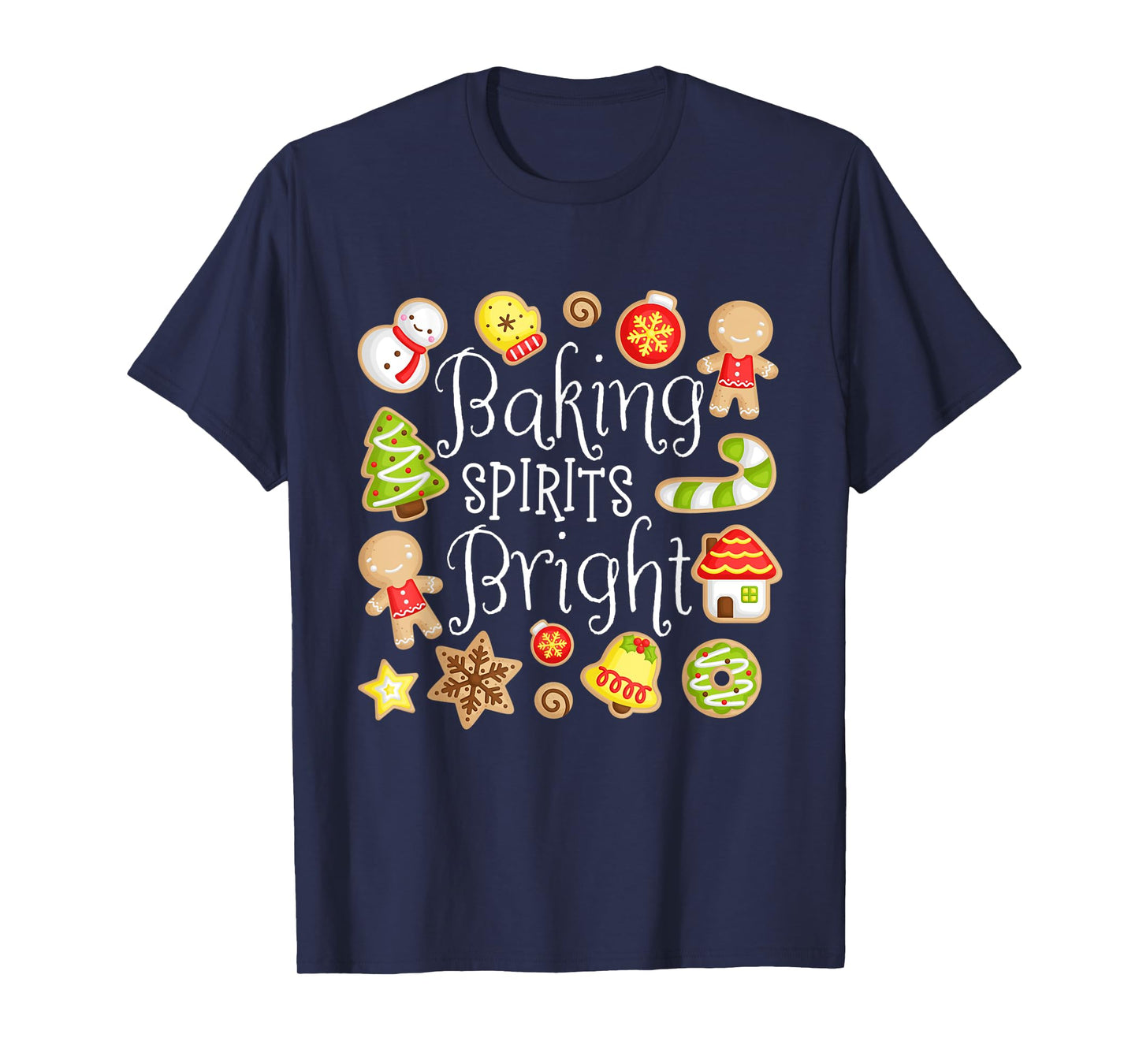 Baking Spirits Bright Christmas Gingerbread Lover Xmas Party T-Shirt