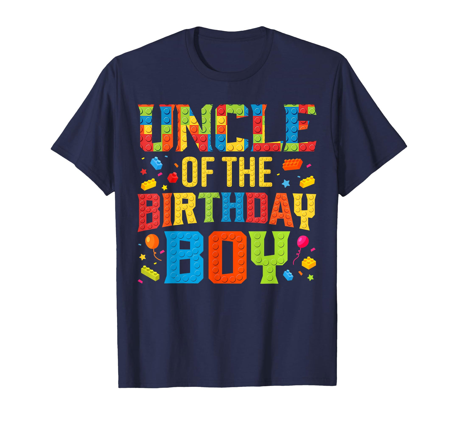 Uncle Of The Birthday Boy Master Builder Building Blocks T-Shirt