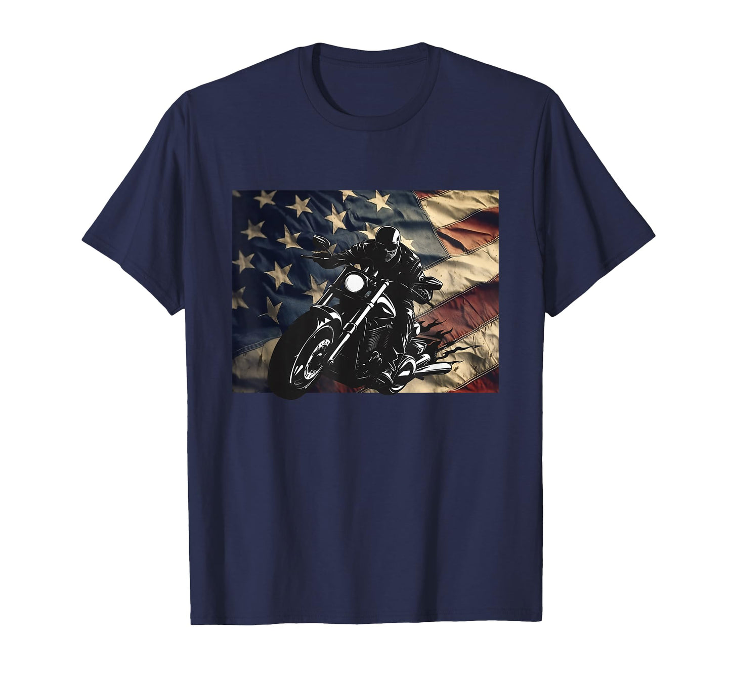 American Flag Motorcycle Apparel - Motorcycle T-Shirt