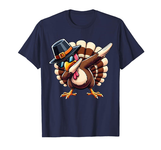 Thanksgiving Day Funny Turkey Dabbing for Men Women Kids T-Shirt