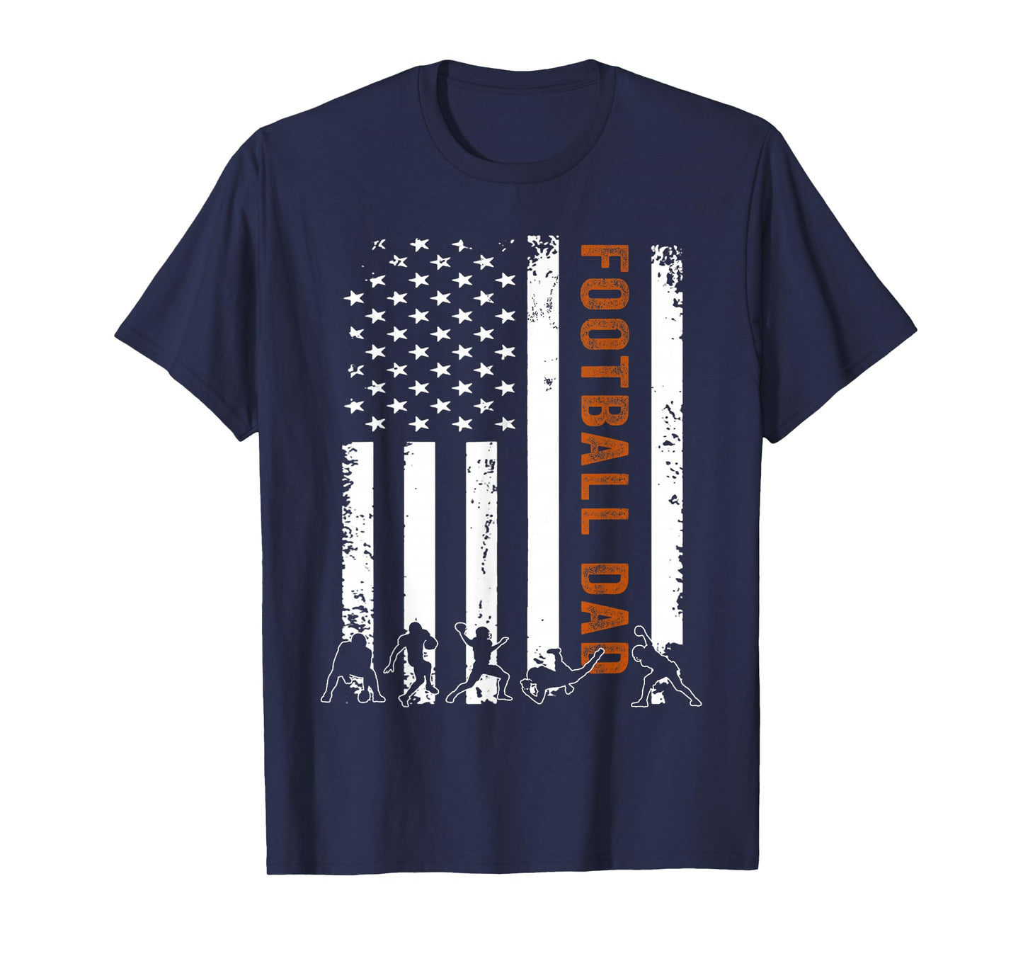 Football Dad Flag USA Gift Football Dad T-Shirt