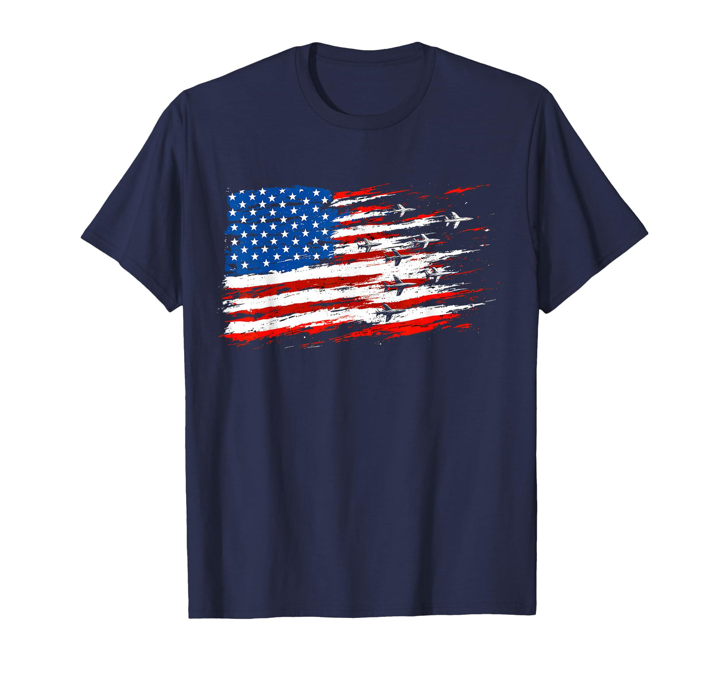 Airplane American Flag Aviation Fighter Jets 4th of July T-Shirt
