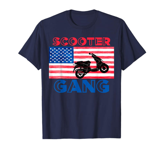 Scooter Gang Moped t-Shirt American Flag Motorcycle Gear T-Shirt