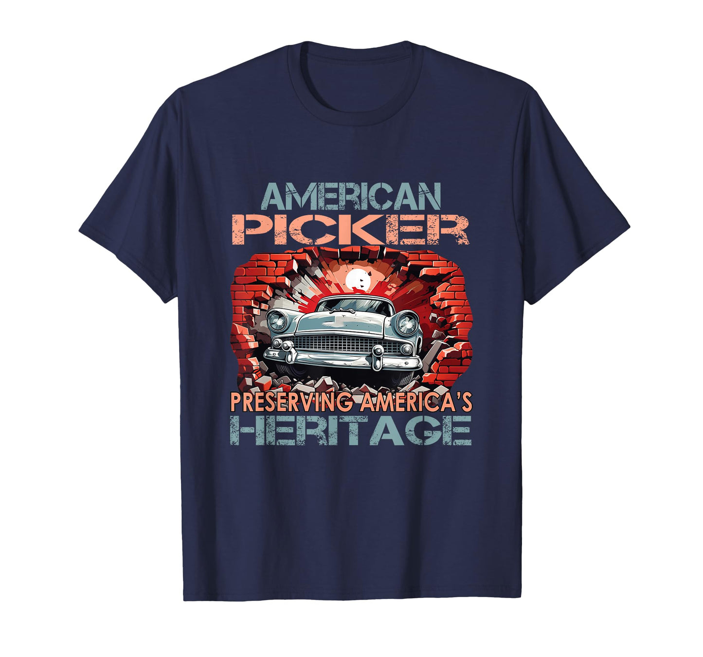 Patriotic American Heritage Pickers T-Shirt, Small, Black