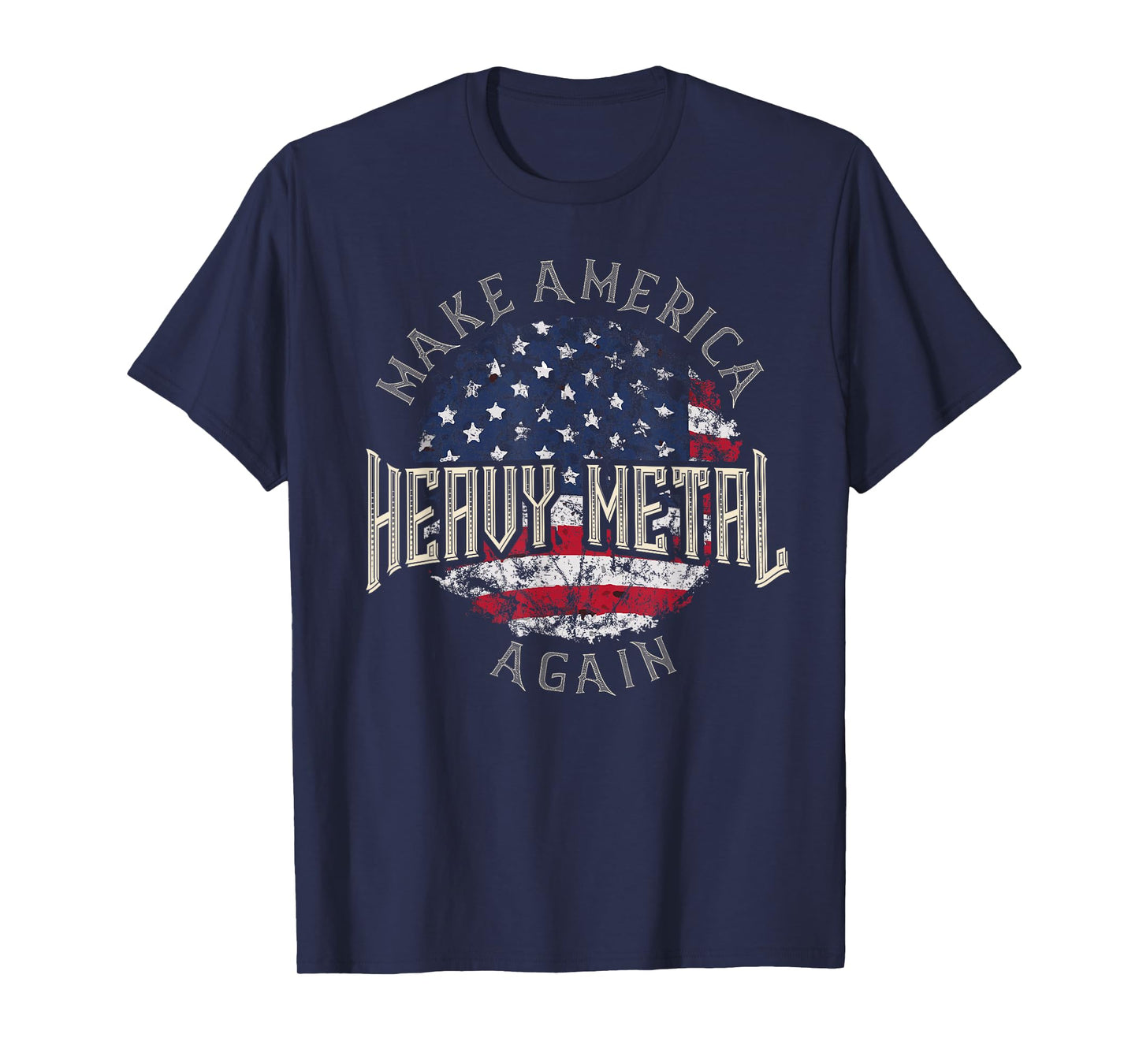Patriotic Metal Head Make America Heavy Metal Again USA Flag T-Shirt
