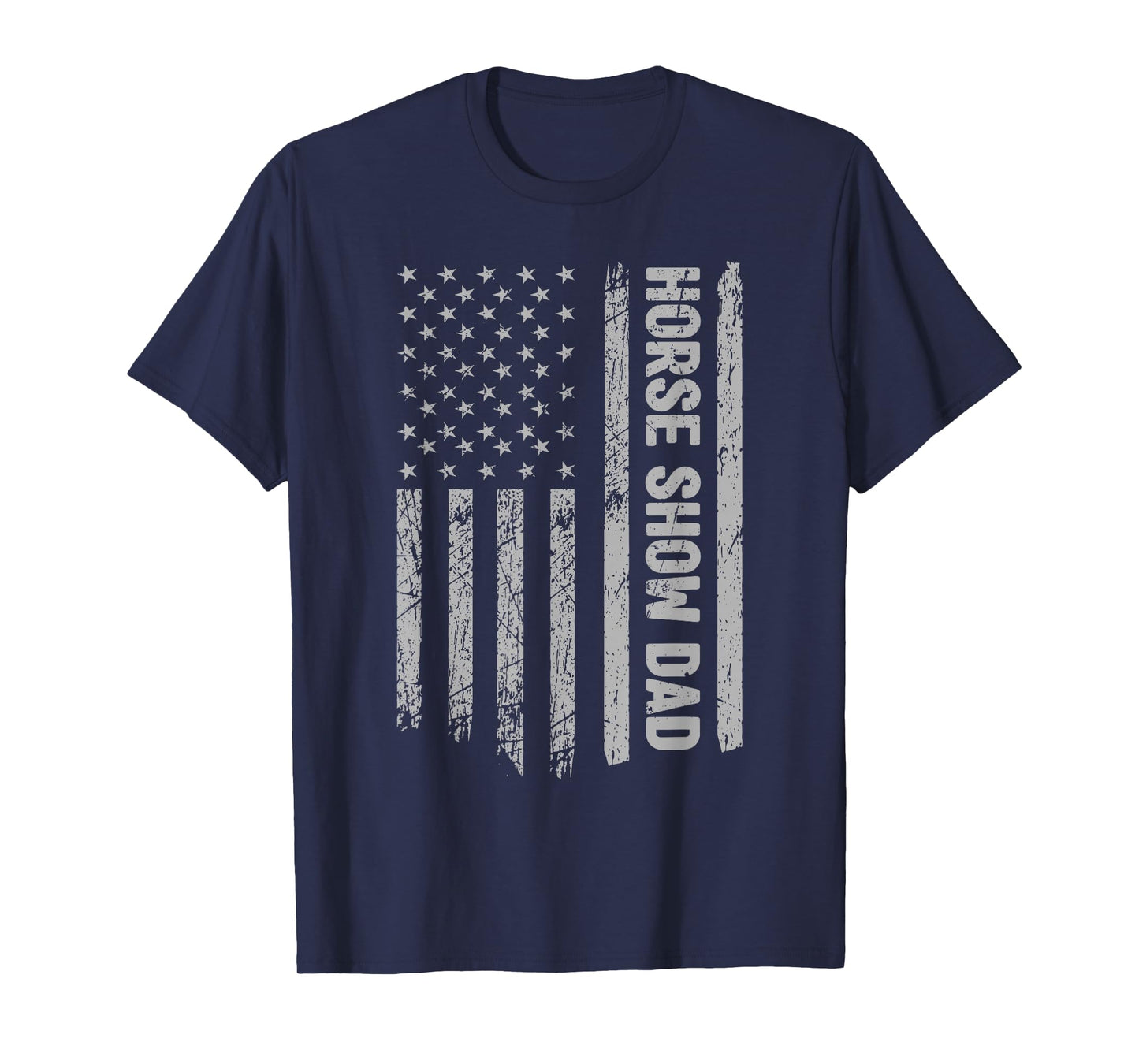 Funny Horse Show Dad America US Flag Patriot - Vintage T-Shirt