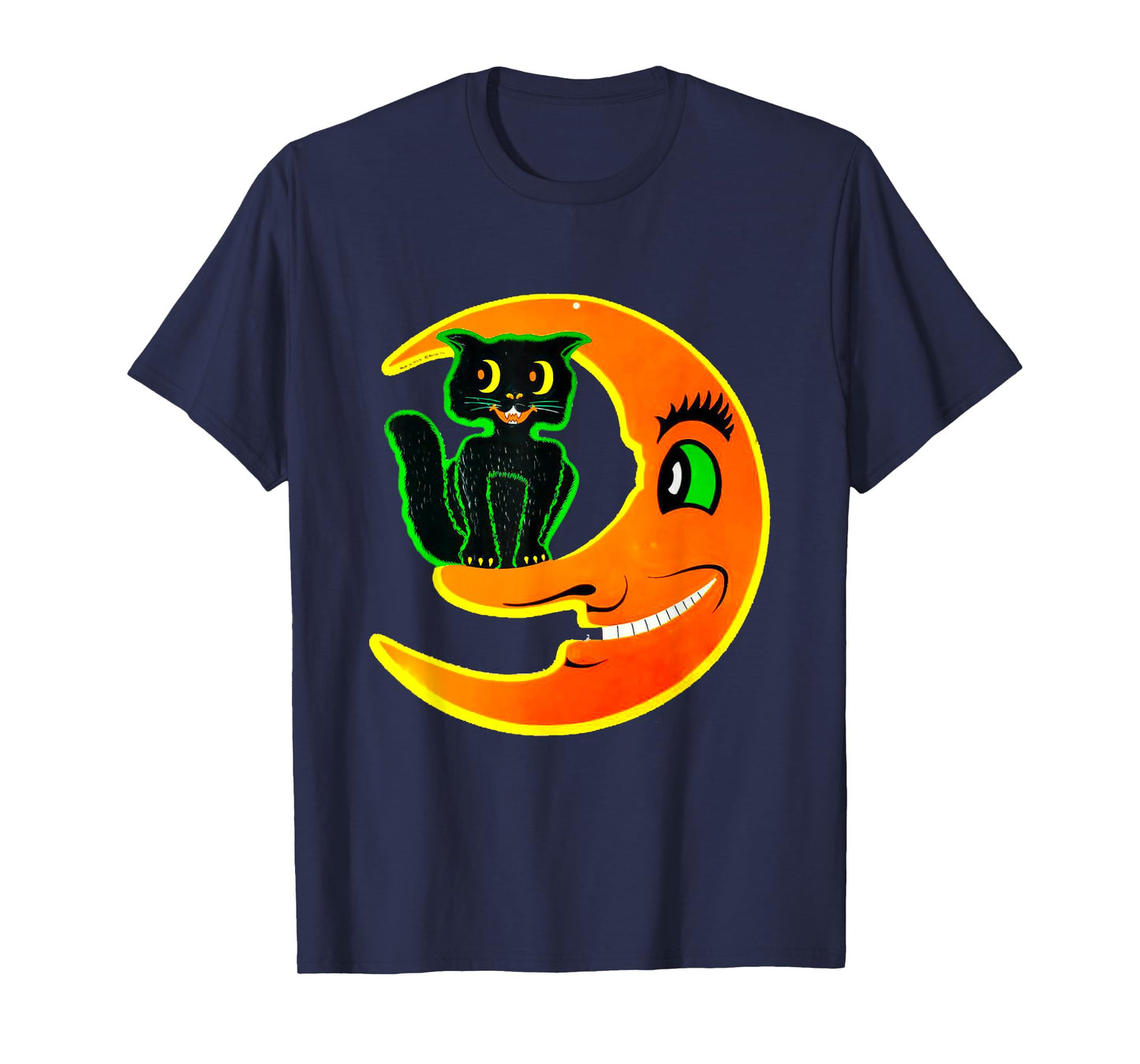 Vintage Halloween Beistle Cat on the Moon Horror Gift T-Shirt