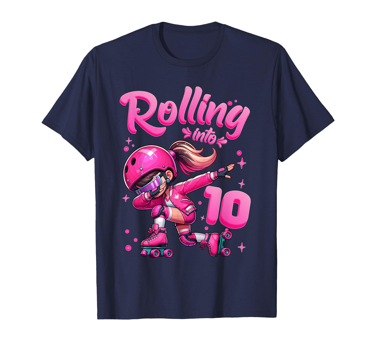 Roller Skating Girl Birthday Kids 10th Birthday Party tee T-Shirt