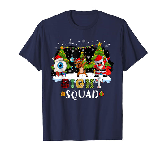Christmas Sight Squad Santa Reindeer Dabbing Optometrist T-Shirt
