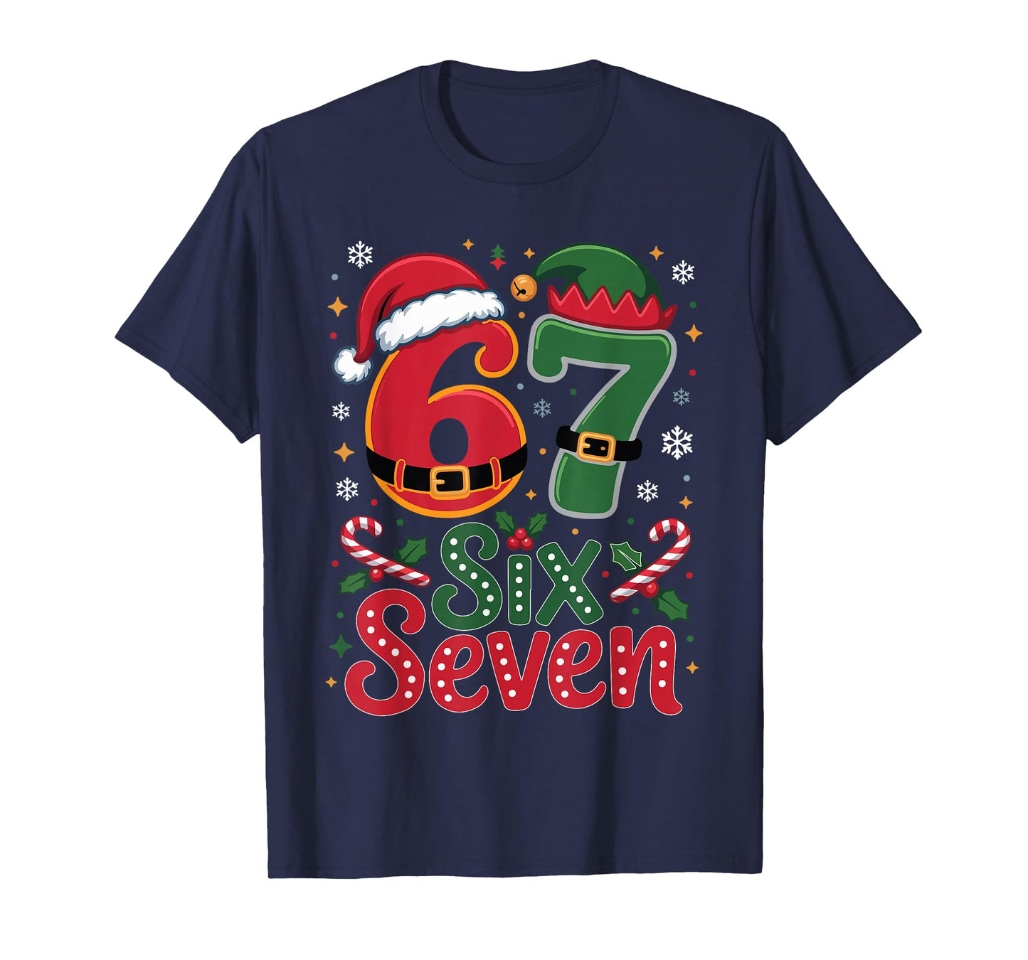 Six Seven Christmas 6 7 Christmas for Boys Men Kids T-Shirt
