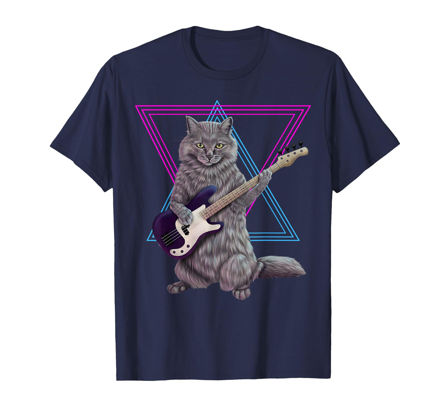 Basskatze - Rockkitty on a Bass Guitar T-Shirt
