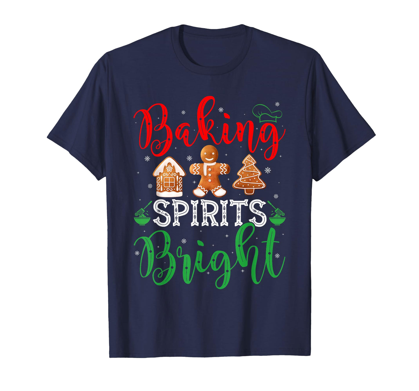 Christmas Baking Spirits Bright Cute Womens Christmas Pajama T-Shirt