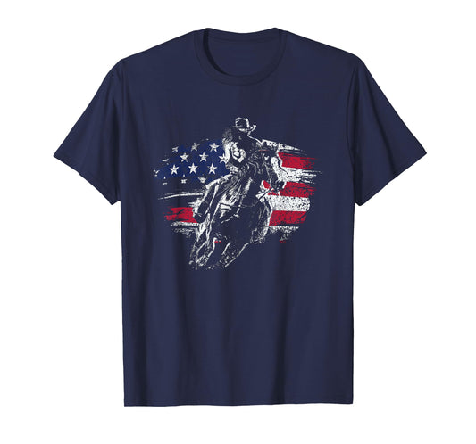 Patriotic Cowboy Rodeo Western Texas Cowboy T-Shirt
