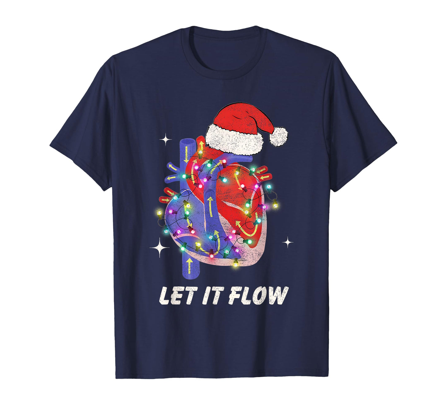 Christmas Cardiac Nurse Heart Anatomy CCU Nurse Xmas Cath L T-Shirt