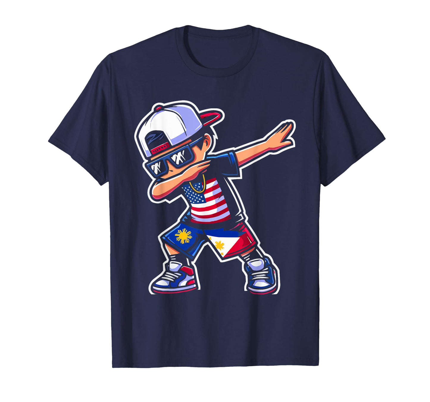 Half Filipino Half American USA Flag Philippines America T-Shirt