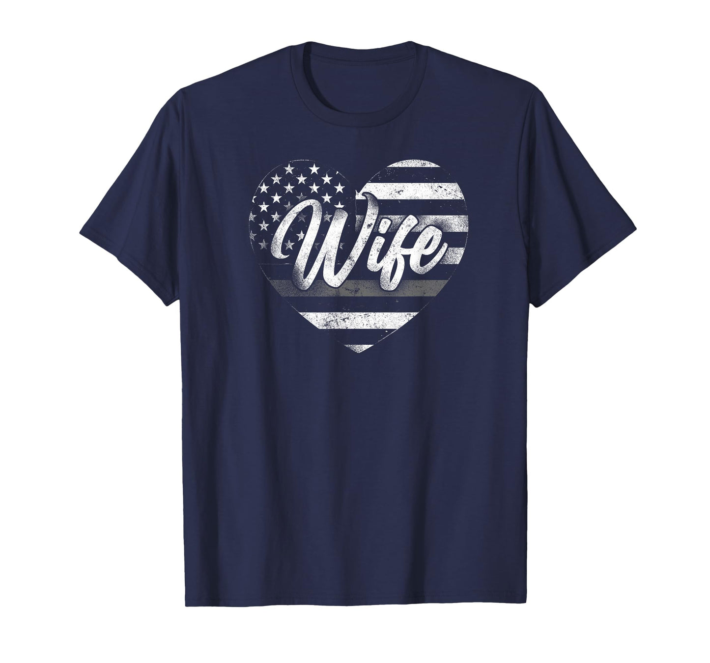 Correctional Officer Wife Marriage Heart American Flag T-Shirt