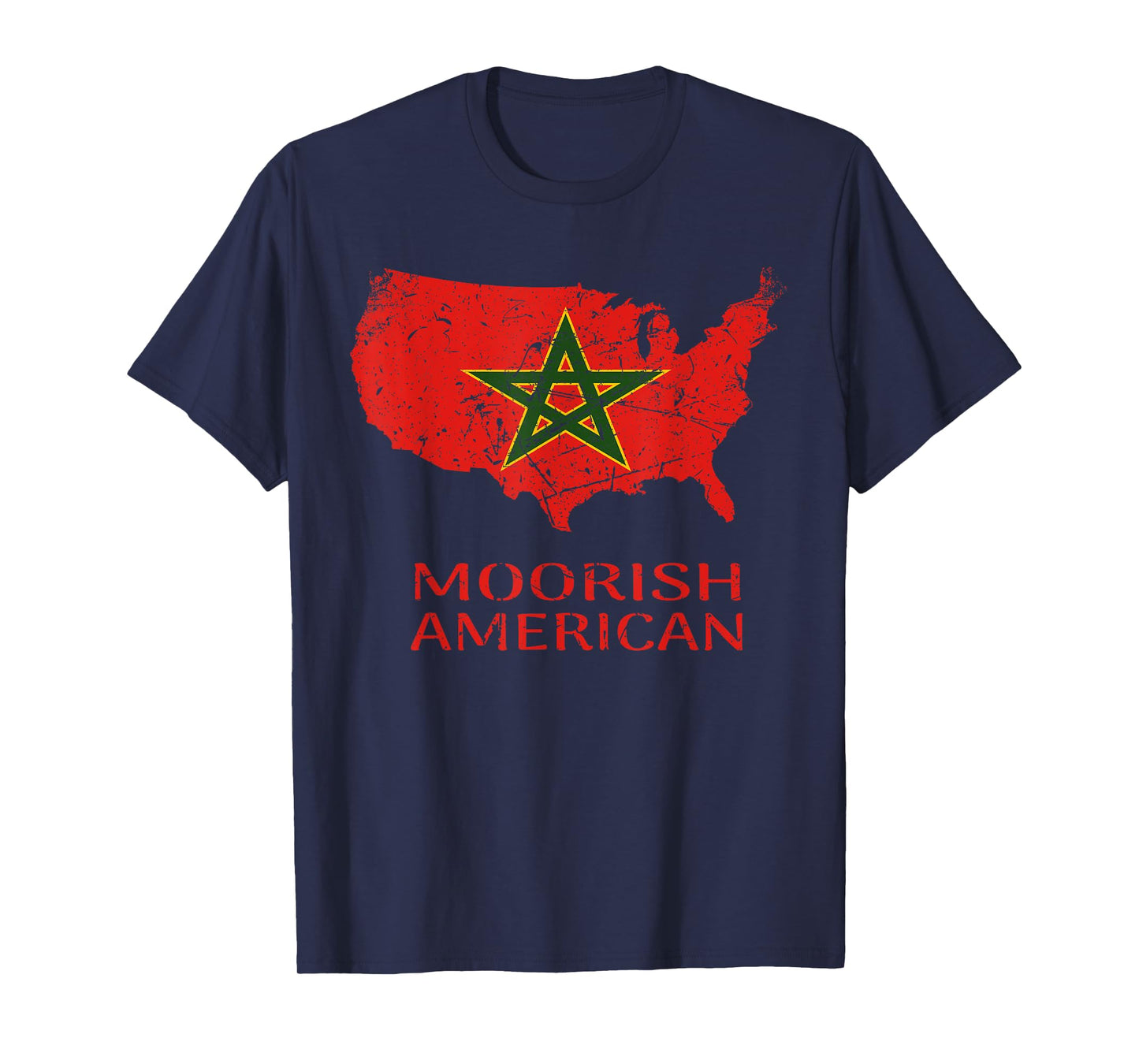 Moorish American Retro Proud Moorish Moroccan Flag Amexem T-Shirt