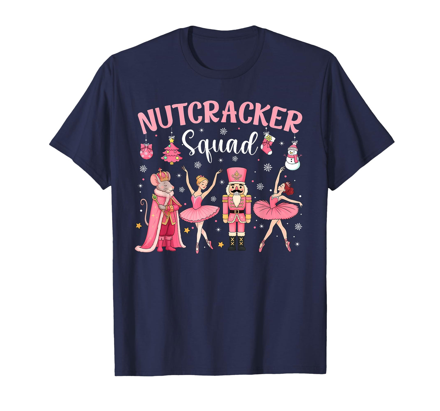 Nutcracker Squad Christmas Ballet Dance Cute Pink Ballerina T-Shirt