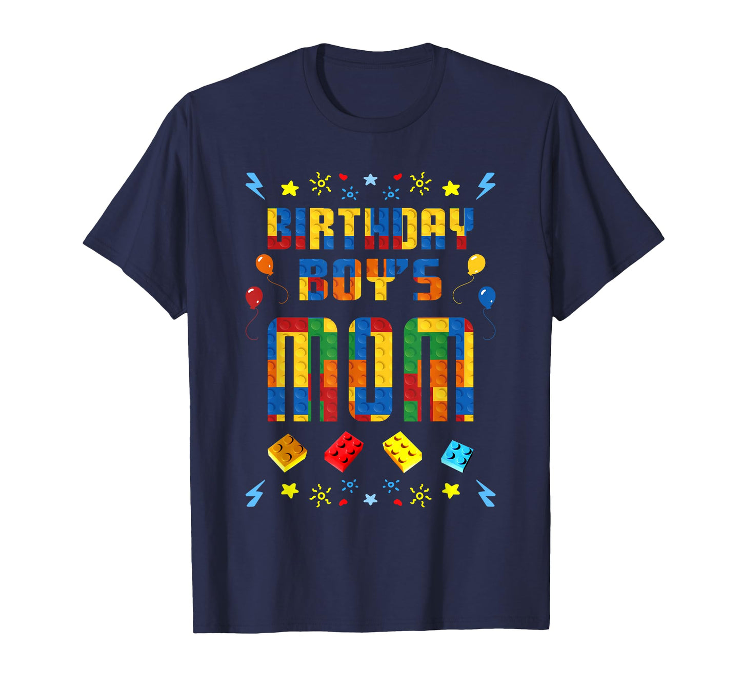 Birthday Boy's Mom Master Builder Building Blocks Family T-Shirt