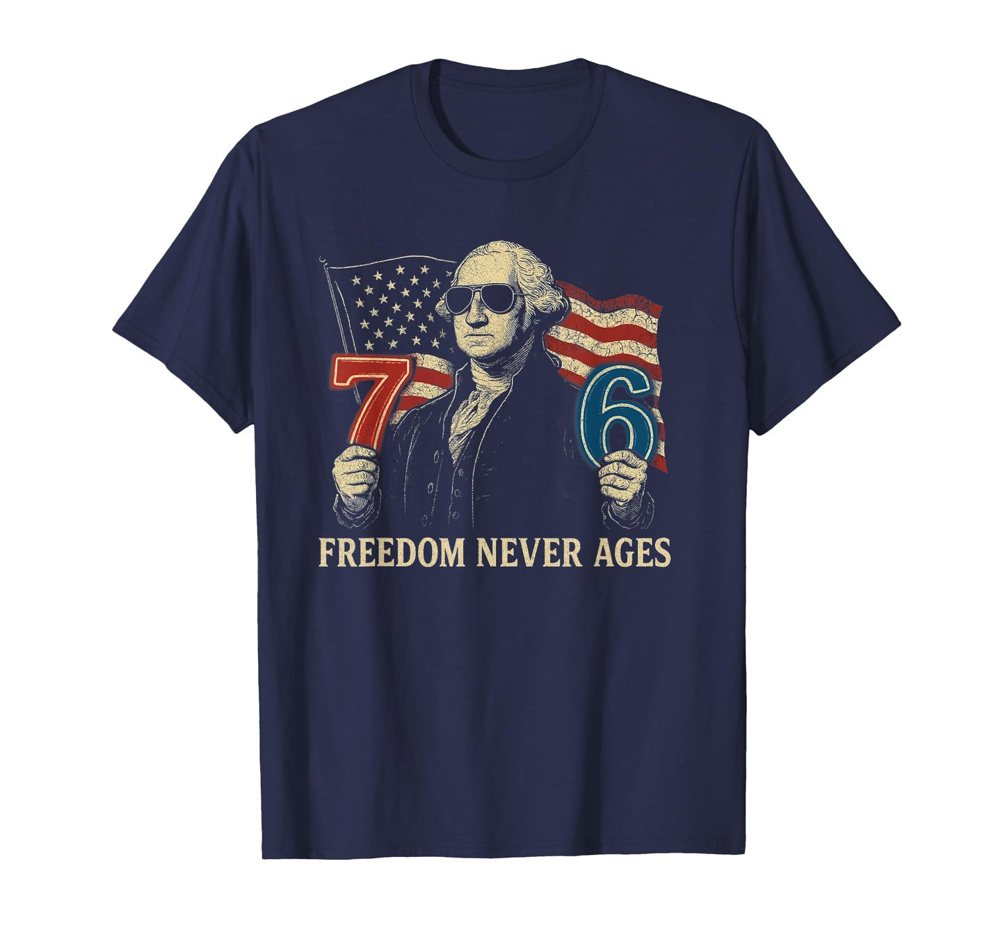 6-7 7-6 George Washington Freedom Design for Teachers T-Shirt