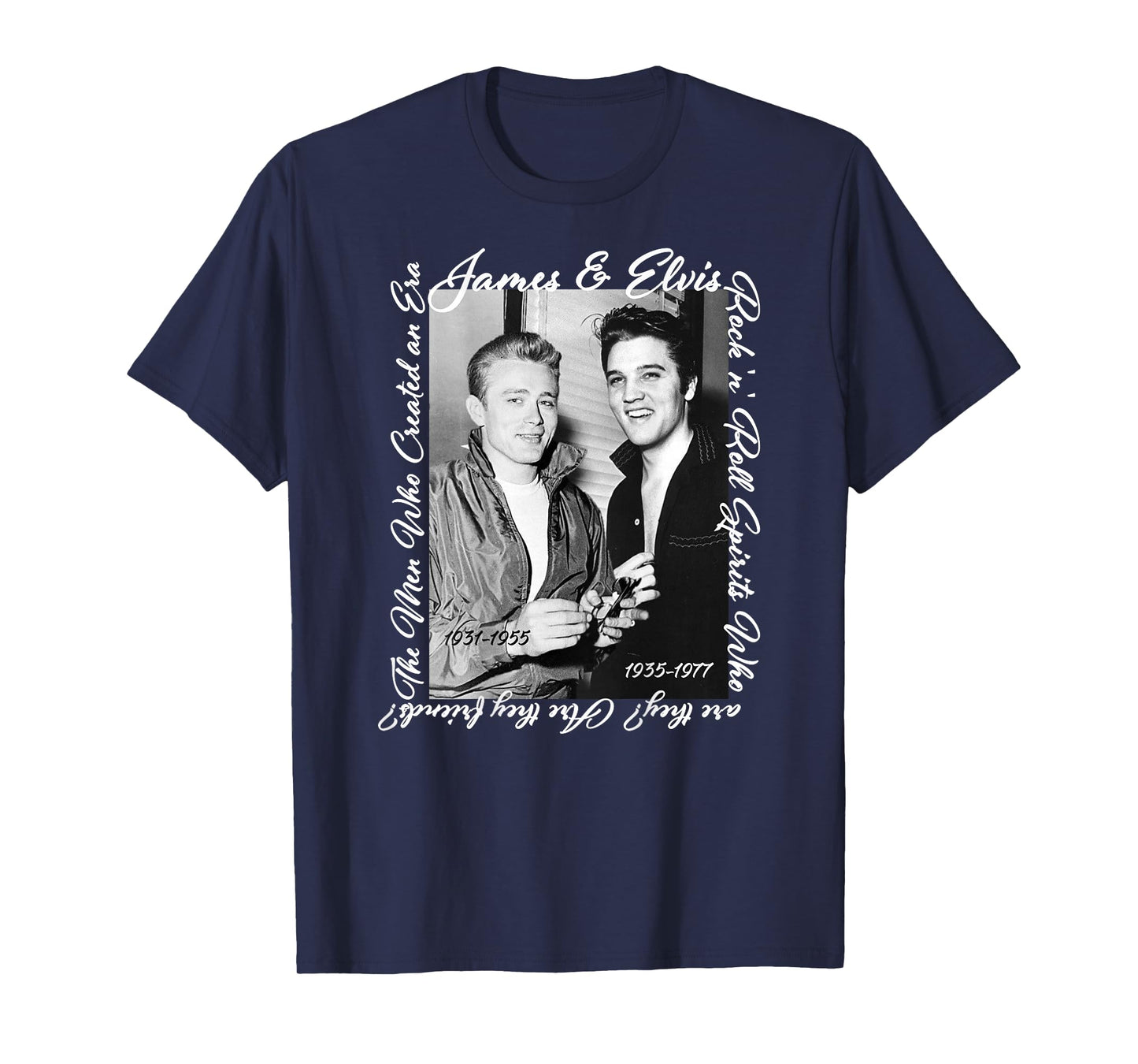 James Dean_Elvis Presley_Back Printed T-Shirt