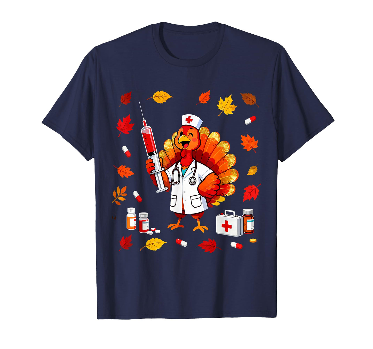 CNA Thankful Nurse Thanksgiving ER Turkey Medical Healthcare T-Shirt