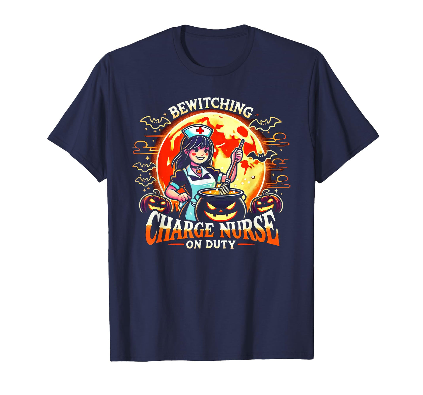 Charge Nurse Halloween Spooky Nursing Trick Or Treat T-Shirt
