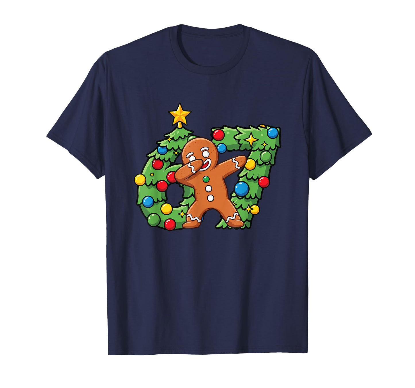 Dabbing 67 Gingerbread Santa Christmas Men Xmas Cookie T-Shirt