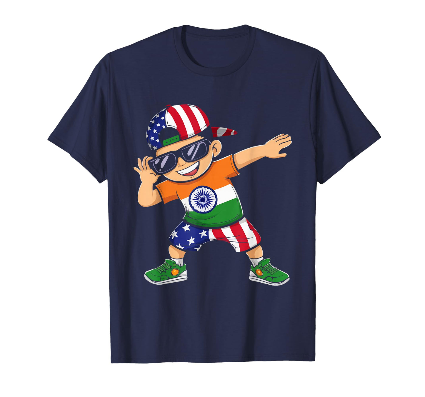 Half Indian Half American USA Flag India America T-Shirt