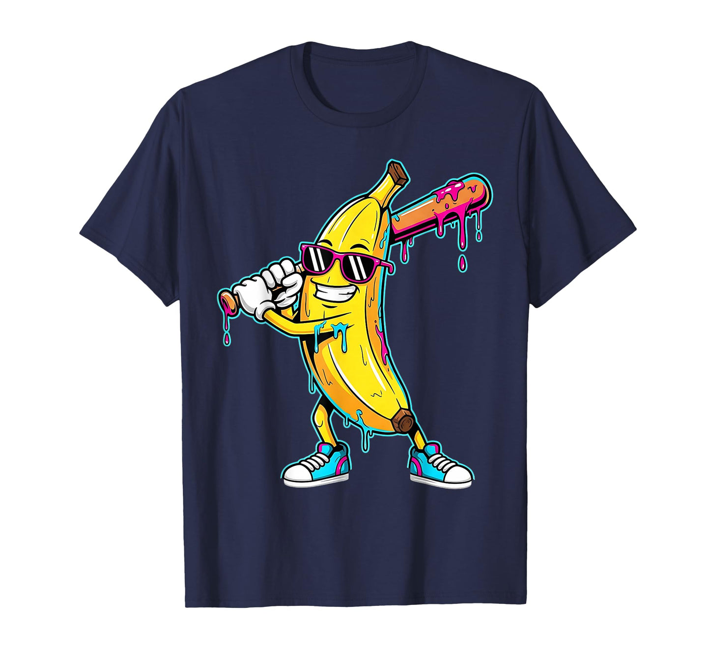 Banana Funny Baseball Drip Kids Youth Boys Girls T-Shirt