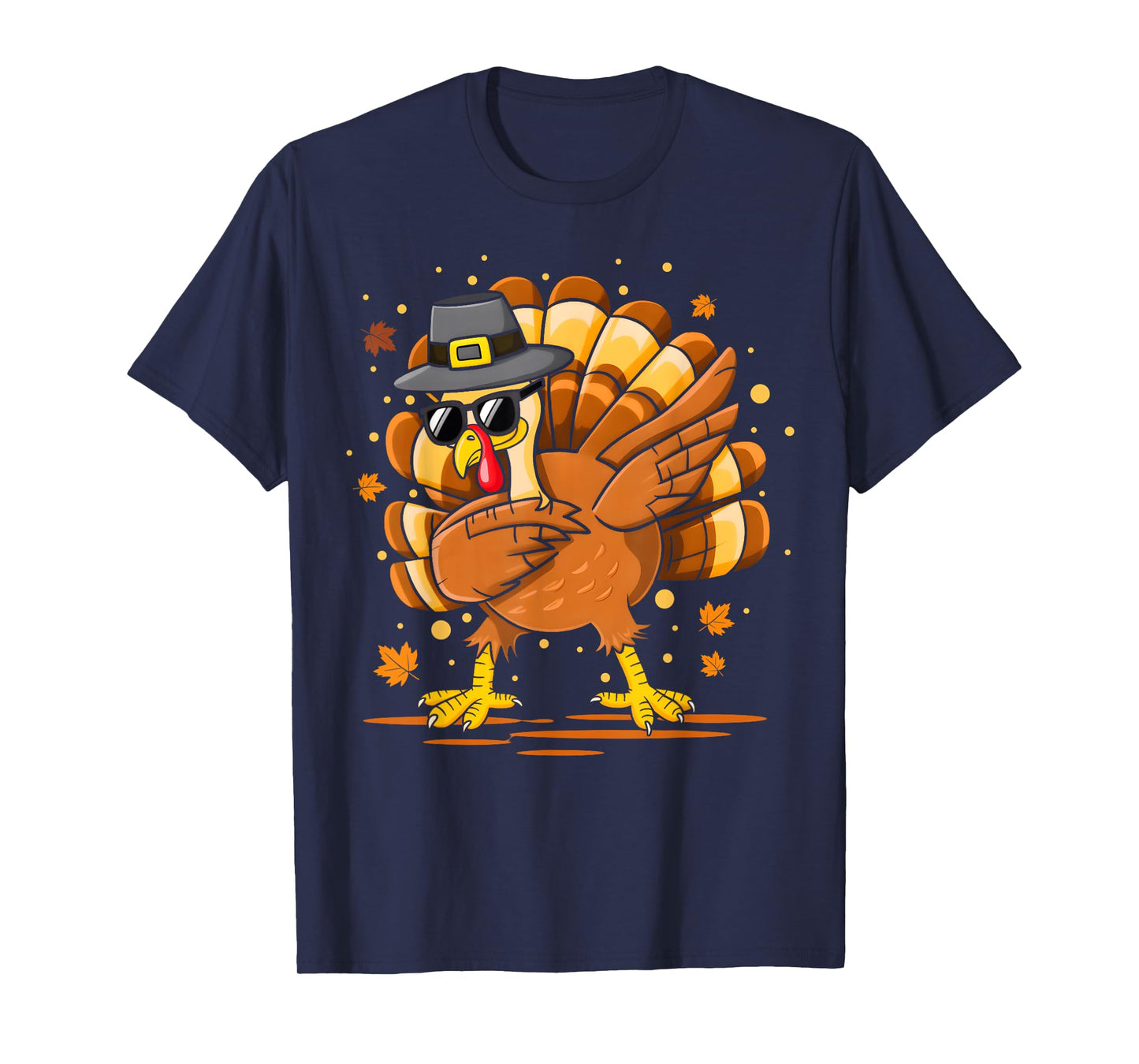 Dabbing Turkey Pilgrim Thanksgiving Day Boys Men Funny Dab T-Shirt