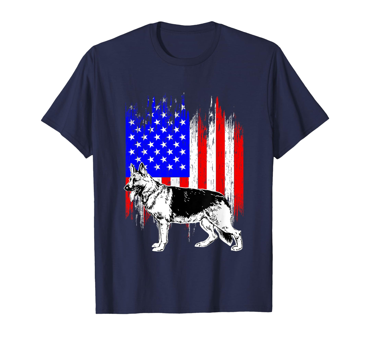Patriotic German Shepherd American Flag Dog Lover Gift T-Shirt