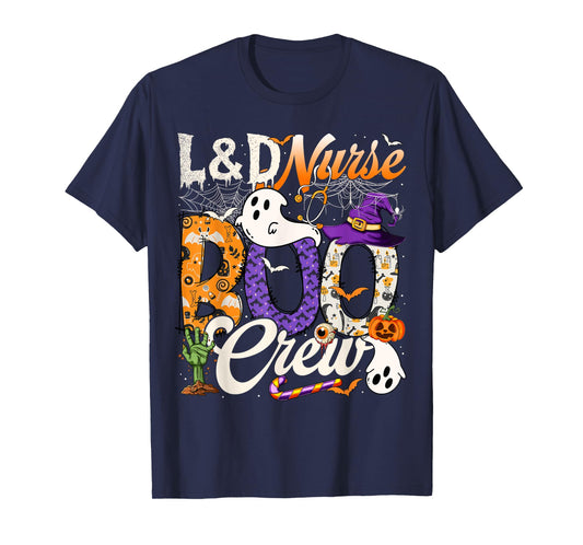 Cute L&D Nurse Boo Crew Nurse Halloween Ghost Costume T-Shirt