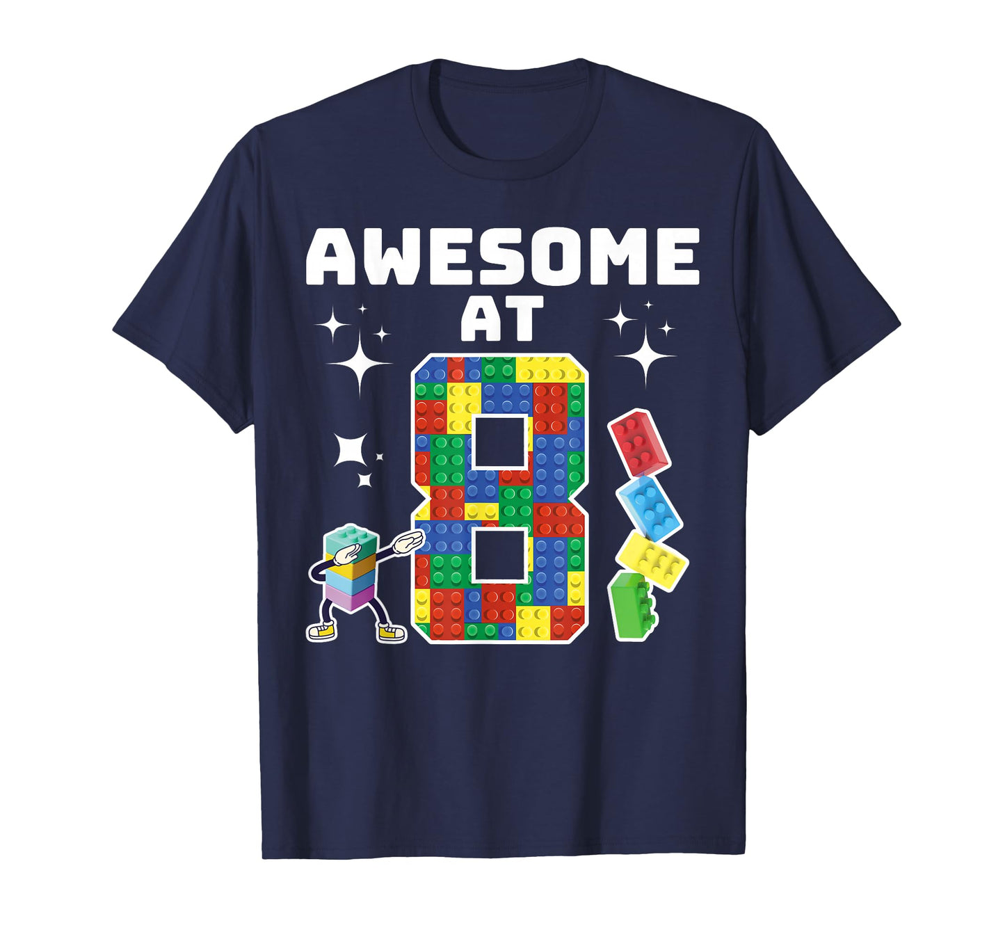 Building Blocks Building Bricks 8th Birthday Boy Dabbing Boy T-Shirt