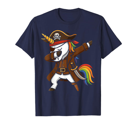 Dabbing Pirate Unicorn Freeboater Boating Captain Pirate T-Shirt