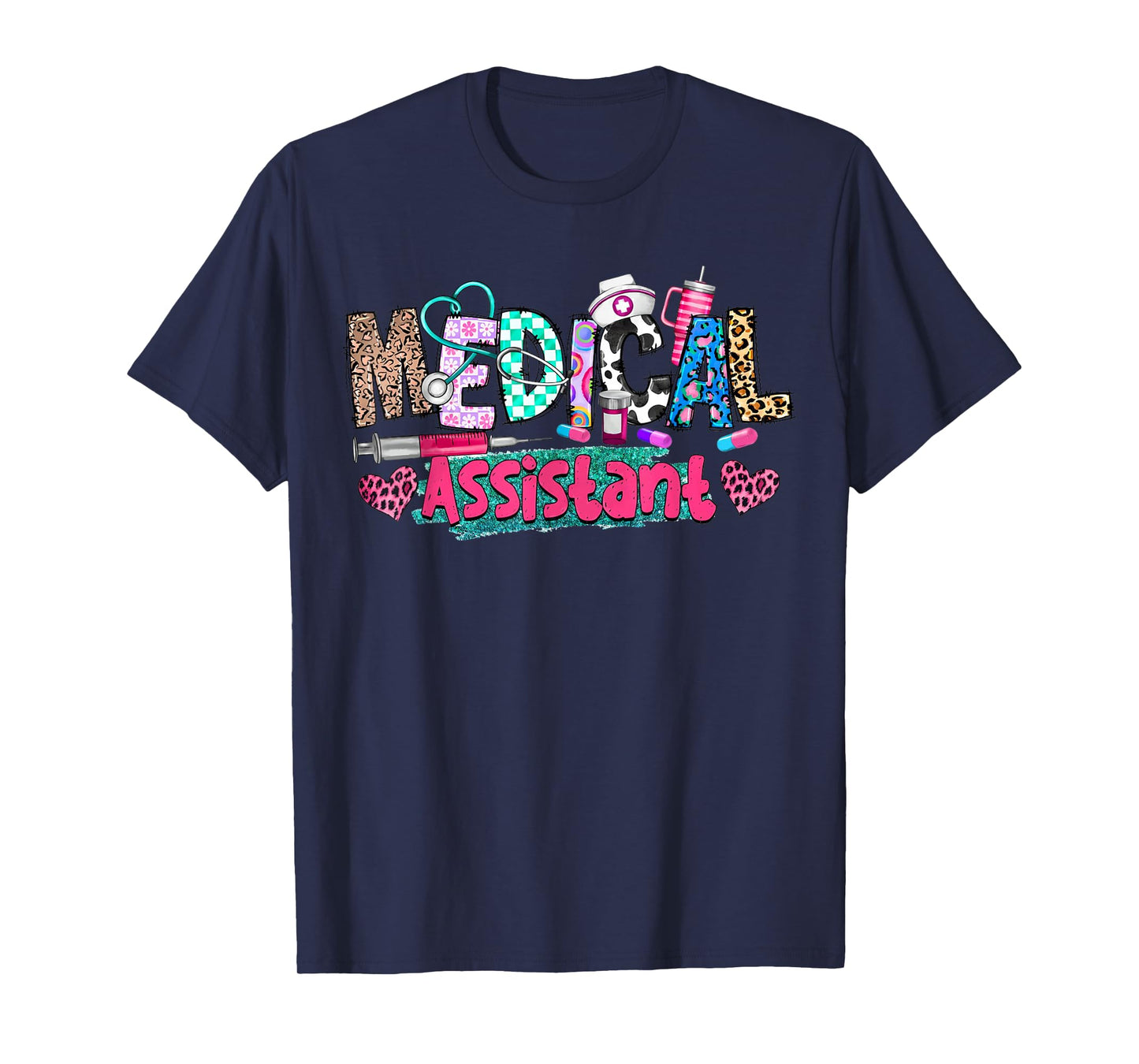 CMA Medical Assistant Nurse Leopard Stethoscope Women Men T-Shirt