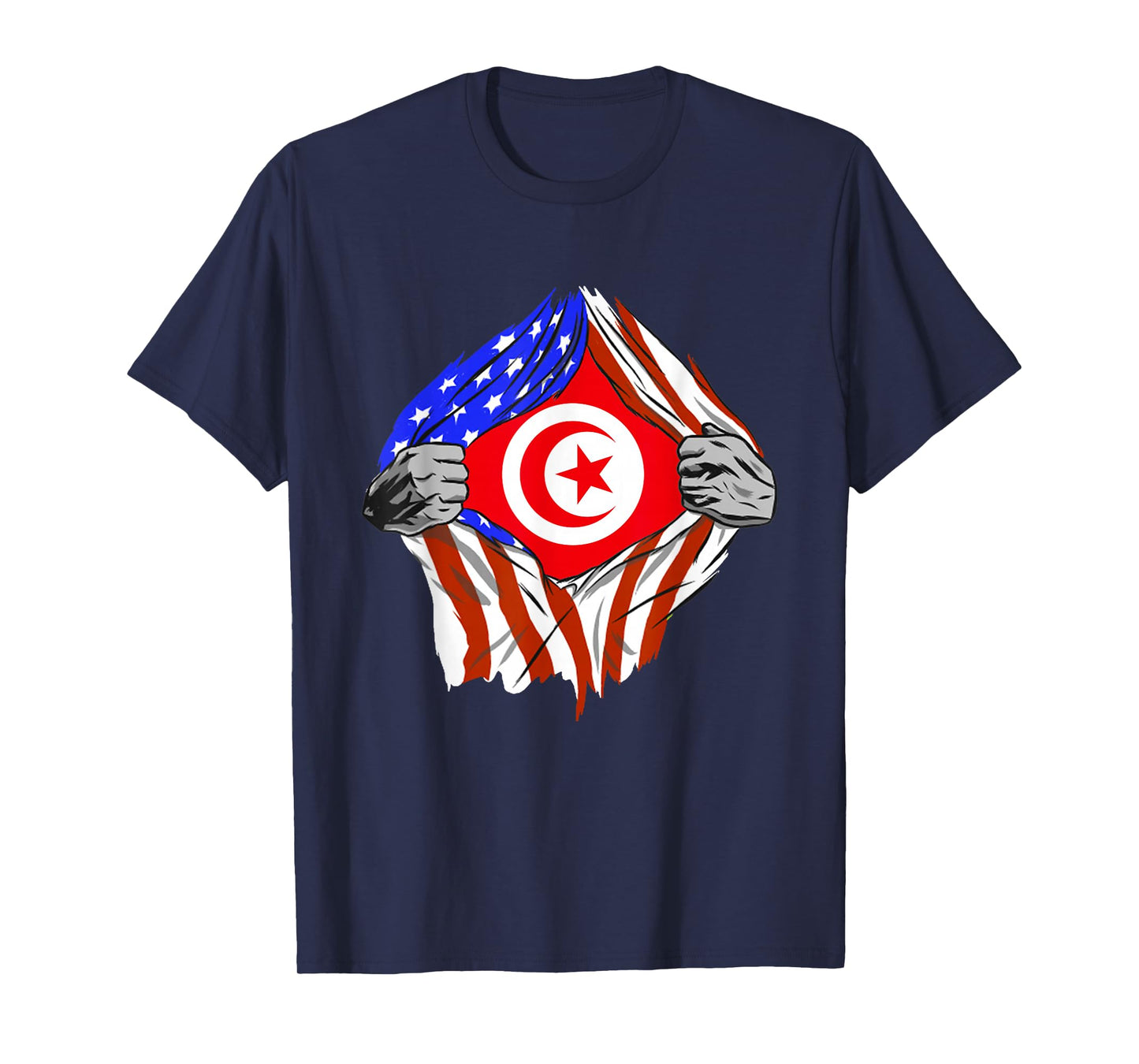 Tunisia America USA Chest Tunisian Pride Tunisian Flag T-Shirt