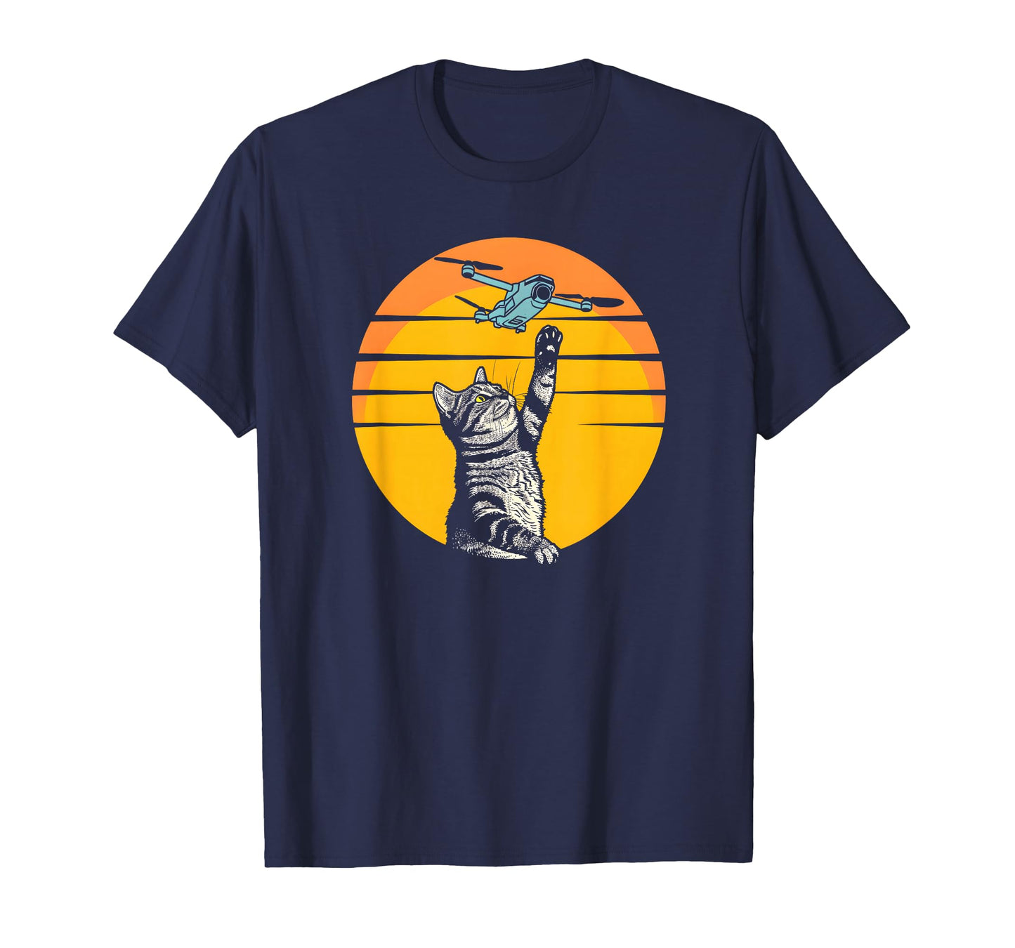 Cat Chasing Drone / Drone Catcher / Animal Fun / Funny Cat T-Shirt