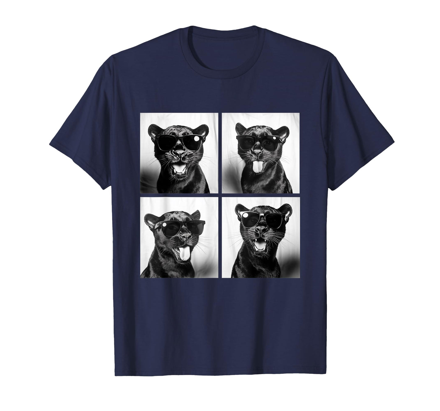 Funny Panthers with Sunglasses Feline Animal Photo Booth T-Shirt